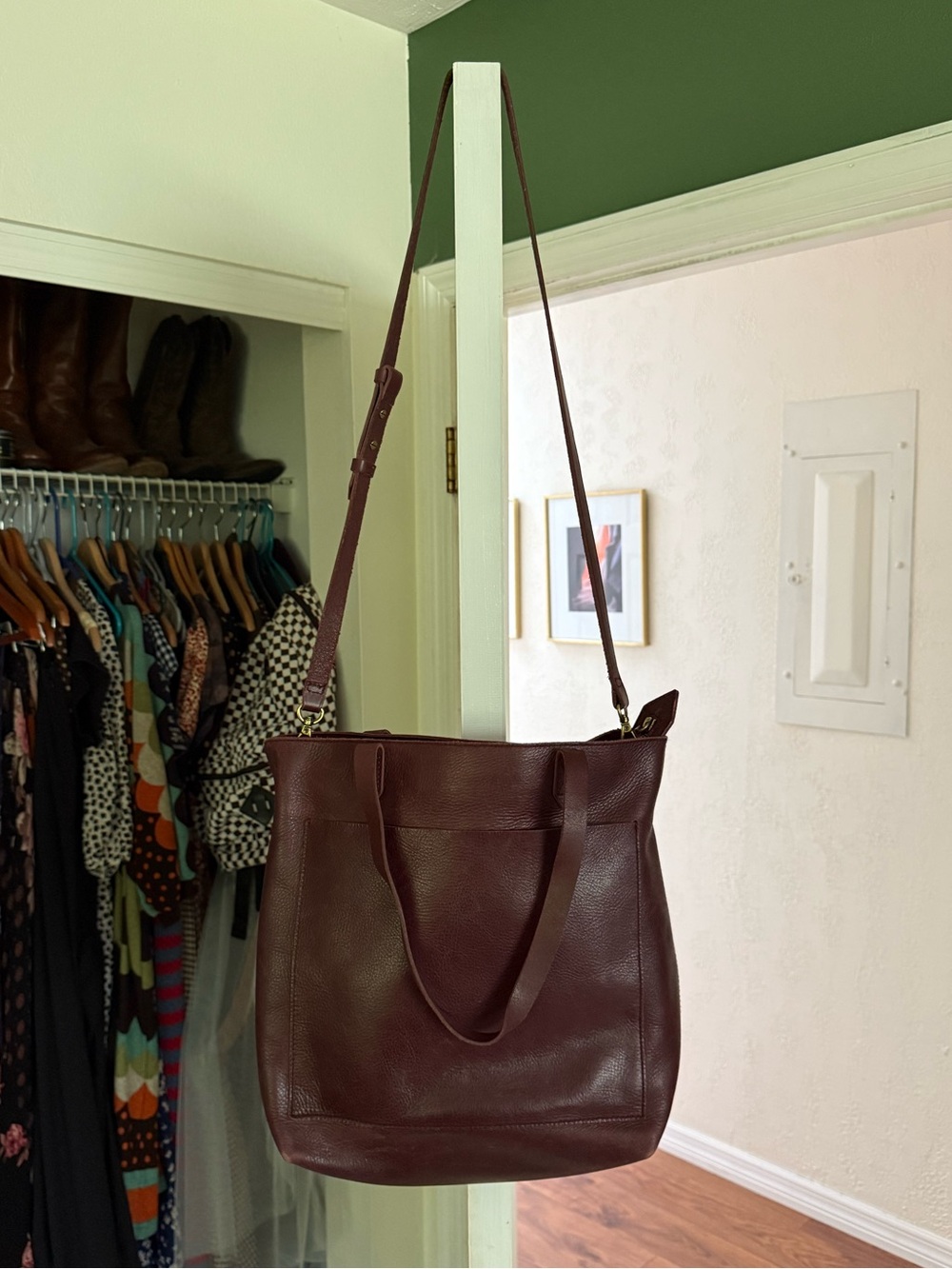 Madewell Plum Leather Shoulder Bag